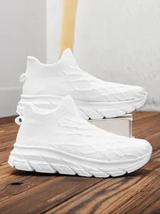 Men's Fashionable Breathable Mesh Sneakers, Casual Comfortable Sports Running Shoes, Male All-match Round Toe Shoes for Daily Wear