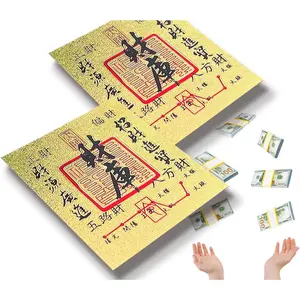 Lucky Charms Amulet 2026 Money Amulet Feng Shui Card Set of 2 Handmade Traditional Mascot Protection Support Eastern Year Gifts Chinese Culture Ornaments Decor