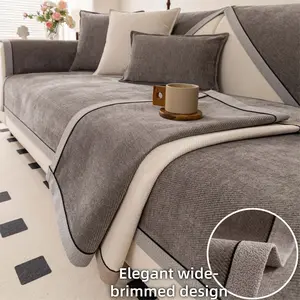 Luxury Thick Sofa Cover, 1 PC Soft Couch Seat Cover, Non-Slip Machine Washable Sofa Protector, Pet-Friendly Modern Couch Cover for Sectional, Loveseat & 3-Seater Sofa.