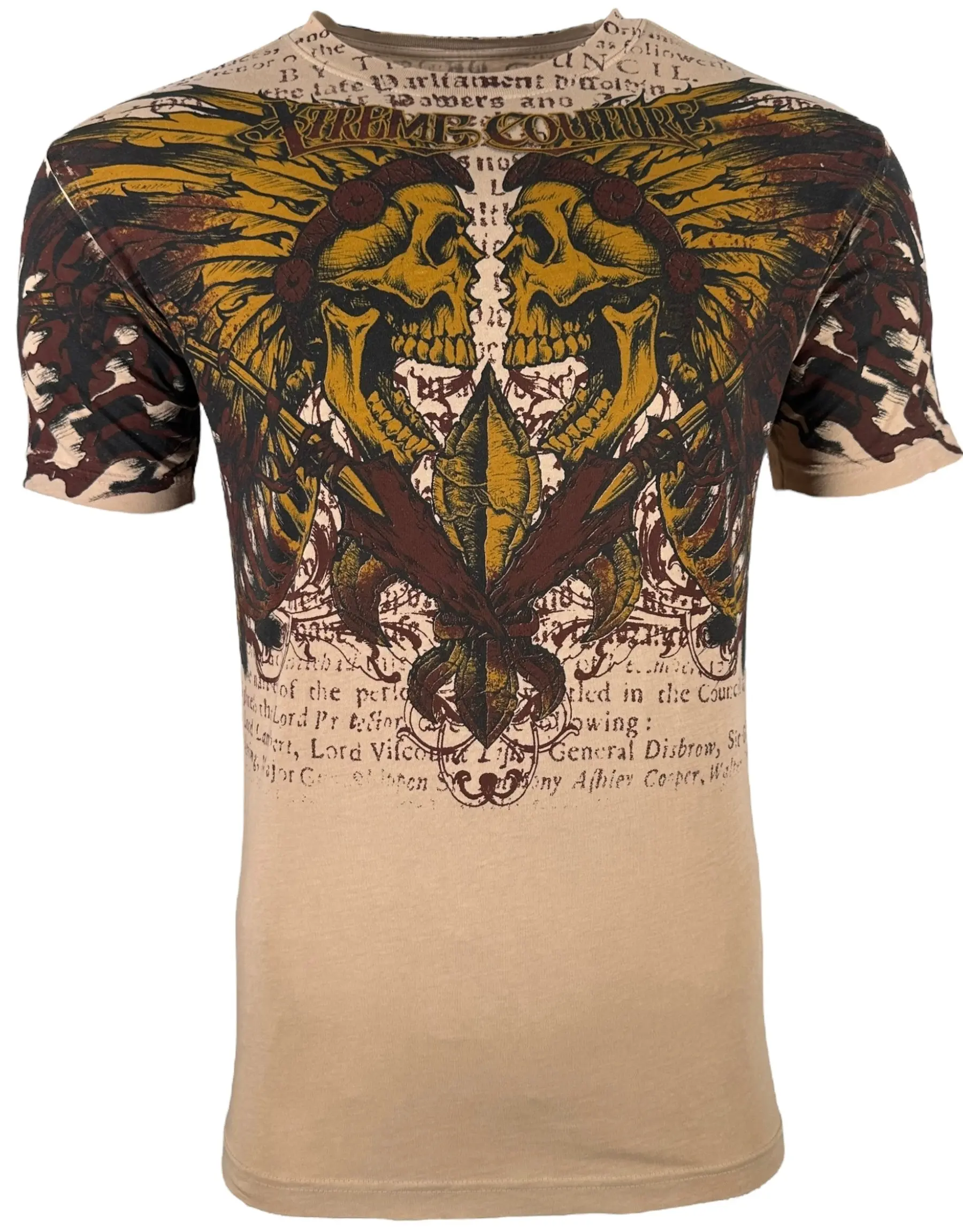 Xtreme Couture Dakota Men's Graphic Tshirt - Gothic Biker Style with a Fitted Cut in 100% Cotton