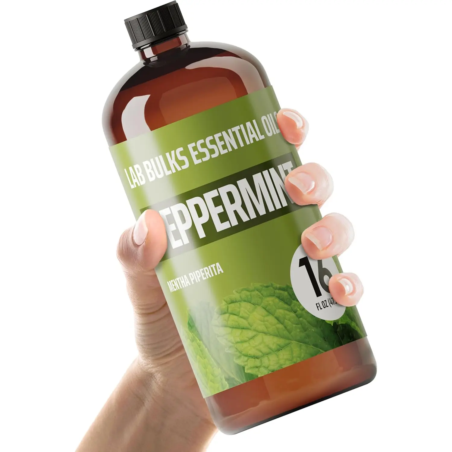 Natural Therapeutic Peppermint Essential Oil Concentrate - 16 fl oz, for Diffusers, Cleaning, Pest Deterrent