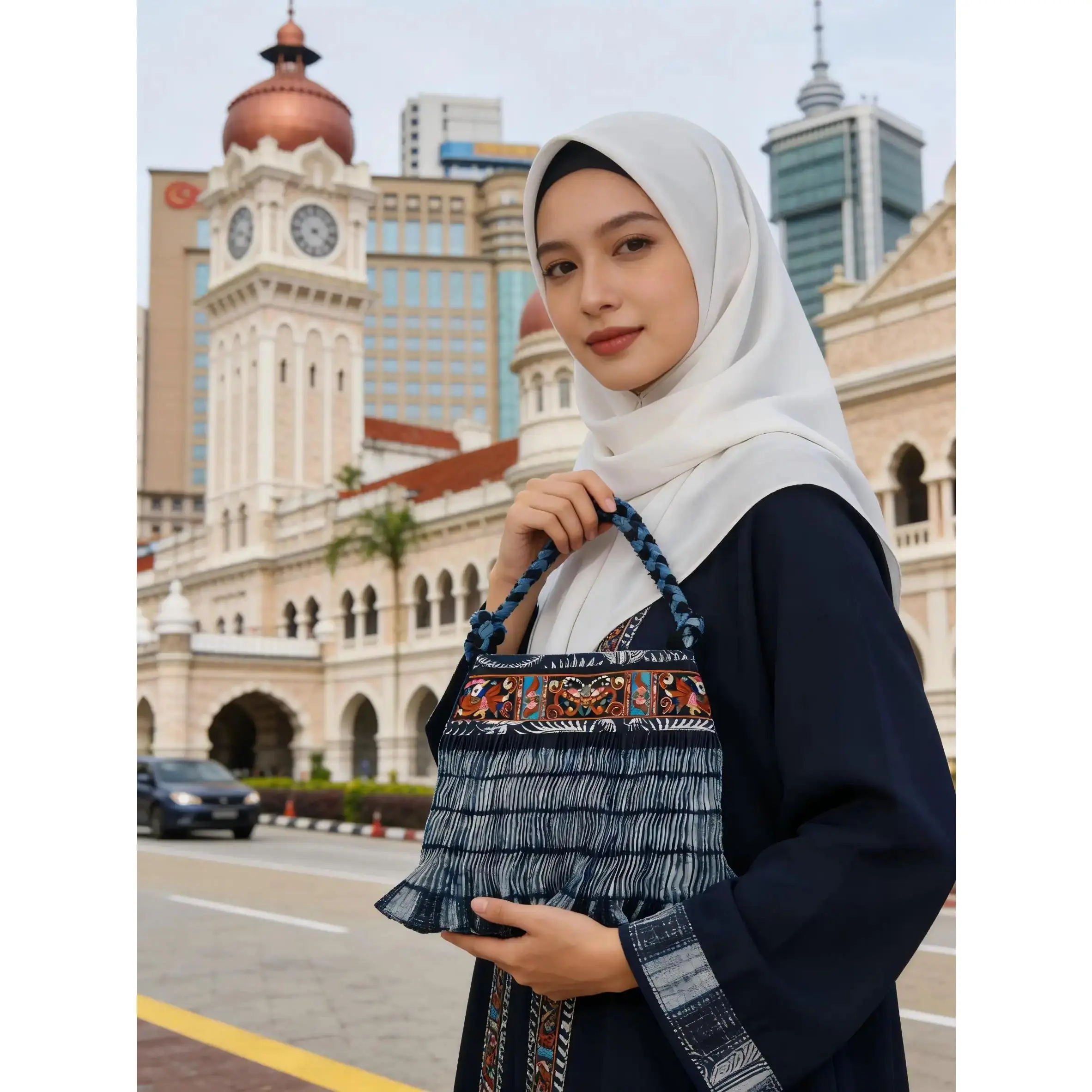 Handmade Heritage Crossbody Shoulder Bag - Batik Embroidery, Batik Dye, Unique Collectible Gift for Christmas, Birthdays