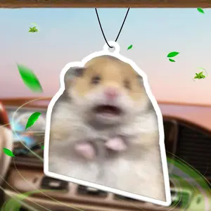 Hamster Pattern Car Air Freshener Ornament, Car Rear-view Mirror Hanging Aromatherapy Tablet Decoration, Car Interior Decoration Accessories, Car Interior Diffusers