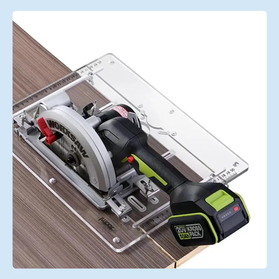 IMBOT 0.8cm Thick Acrylic Cutting Base - High-Definition Scale, Durable Wear-Resistant Power Tool Accessory for Circular Saws, Cutting Guide Rails, Edge Trimming Machines, Cutting Guide Rail