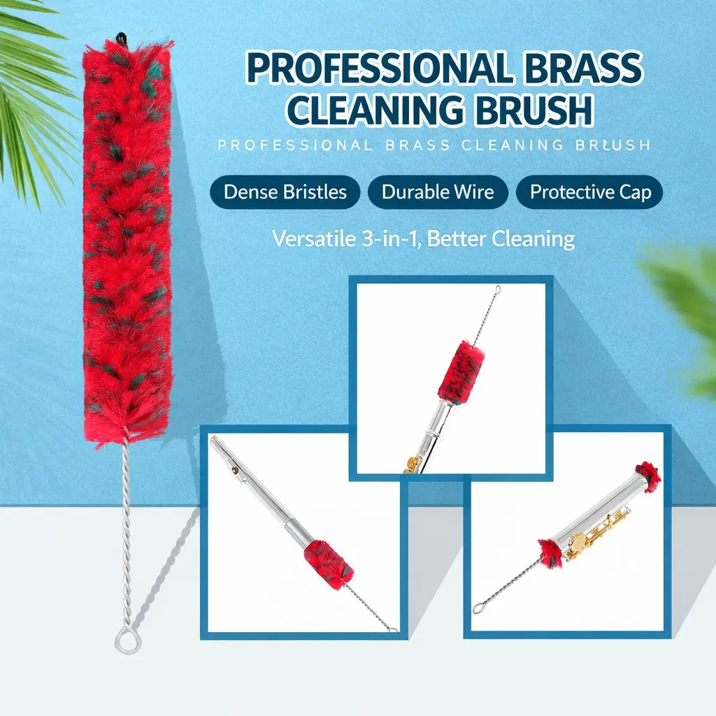 Professional Saxophone Clarinet Cleaning Brush, Dense Bristles Flexible Steel Wire, Woodwind Instrument Cleaner Tool