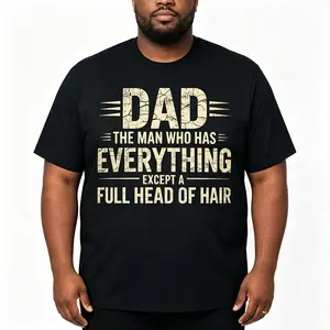 Funny Bald Dad Humor Distressed Text Short Sleeve Tee For Father’s Day Gift Idea