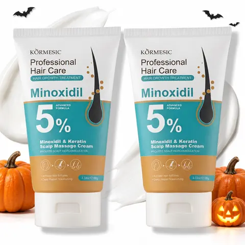 [Limited Halloween Offer-Buy 1 Give 1]5% Minoxidil Hair Growth Scalp Massage Cream for Men & Women with Keratin & Ginger Extract – Prevents Hair Loss, Repairs Follicles, Promotes Fast Regrowth & Strengthens Hair Roots