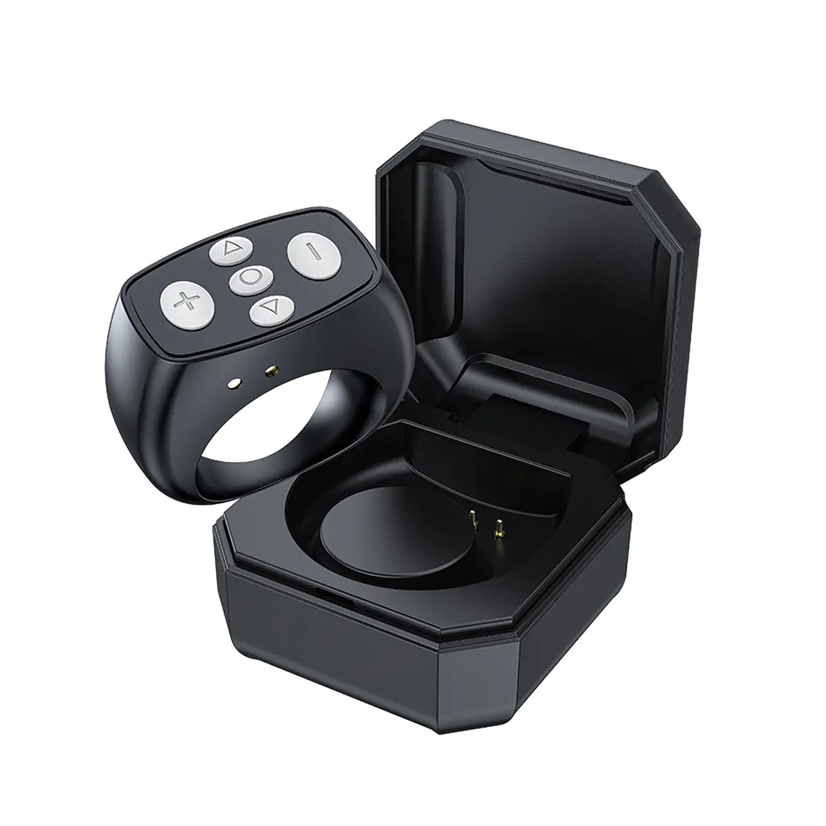 Fingertip Wireless Bluetooth Remote Control – Scrolling Ring Page Turner for iPhone & Android, for Short Video, Music, Cooking & Yoga, Black