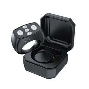 Fingertip Wireless Bluetooth Remote Control – Scrolling Ring Page Turner for iPhone & Android, for Short Video, Music, Cooking & Yoga, Black