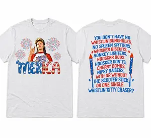'Merica Funny Fireworks Redneck Graphic T-Shirt – Vintage Patriotic 4th of July Streetwear Tee,  You Don't Have No Whistlin' Bungholes Tee – Hilarious Redneck 'Merica Patriotic Graphic Shirt
