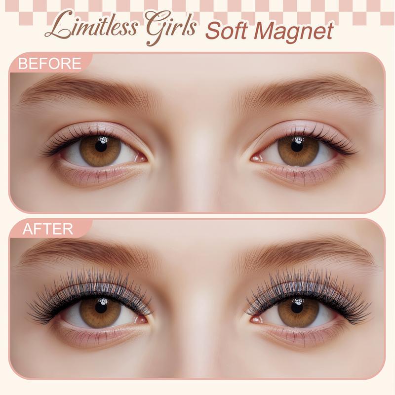 Valentine's & Galentine's Day Gift | Wffenhefragrance No-Glue Magnetic Eyelash Kit | 3D Soft Lightweight Natural Eyelashes with Applicator & Storage Box | Easy Apply Remove Reusable Eco-Friendly