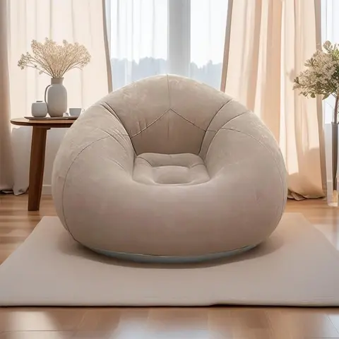 Inflatable Boneless Sofa, Portable Folding Inflatable Couch for Family Camping, Comfortable Upholstered Seat for Living Room, Camping Essentials, Hammock-Style Pillow, Pilates Board Companion