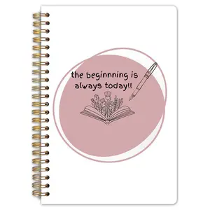 1. Inspirational Quote Notebook with Spiral Binding, 5.5x8.3 inches, High-Quality Horizontal Lines on Pages, Durable Binding, Inspirational Notebook, Start Today, Gift for Positive Growth