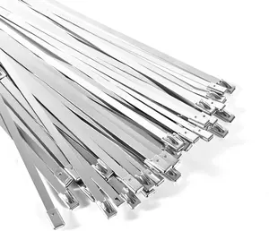 100-Pack Metal Zip Ties 11.8 inch, Heavy Duty 304 Stainless Steel Self-Locking Cable Ties for Outdoor Use, Multifunctional Cable Ties