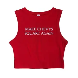 Save the Squares Cropped Tank Top Comfort Casual Automotive, Western Summer Top, Crop Top, Gift for her