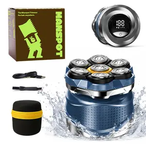 MANSPOT 7D Electric Shaver (with Travel Case), 2026 Upgraded Model with Magnetic Attachment, designed specifically for men with thinning hair, IPX7 waterproof rating, suitable for wet or dry use on the scalp, face, beard, and body, USB rechargeable