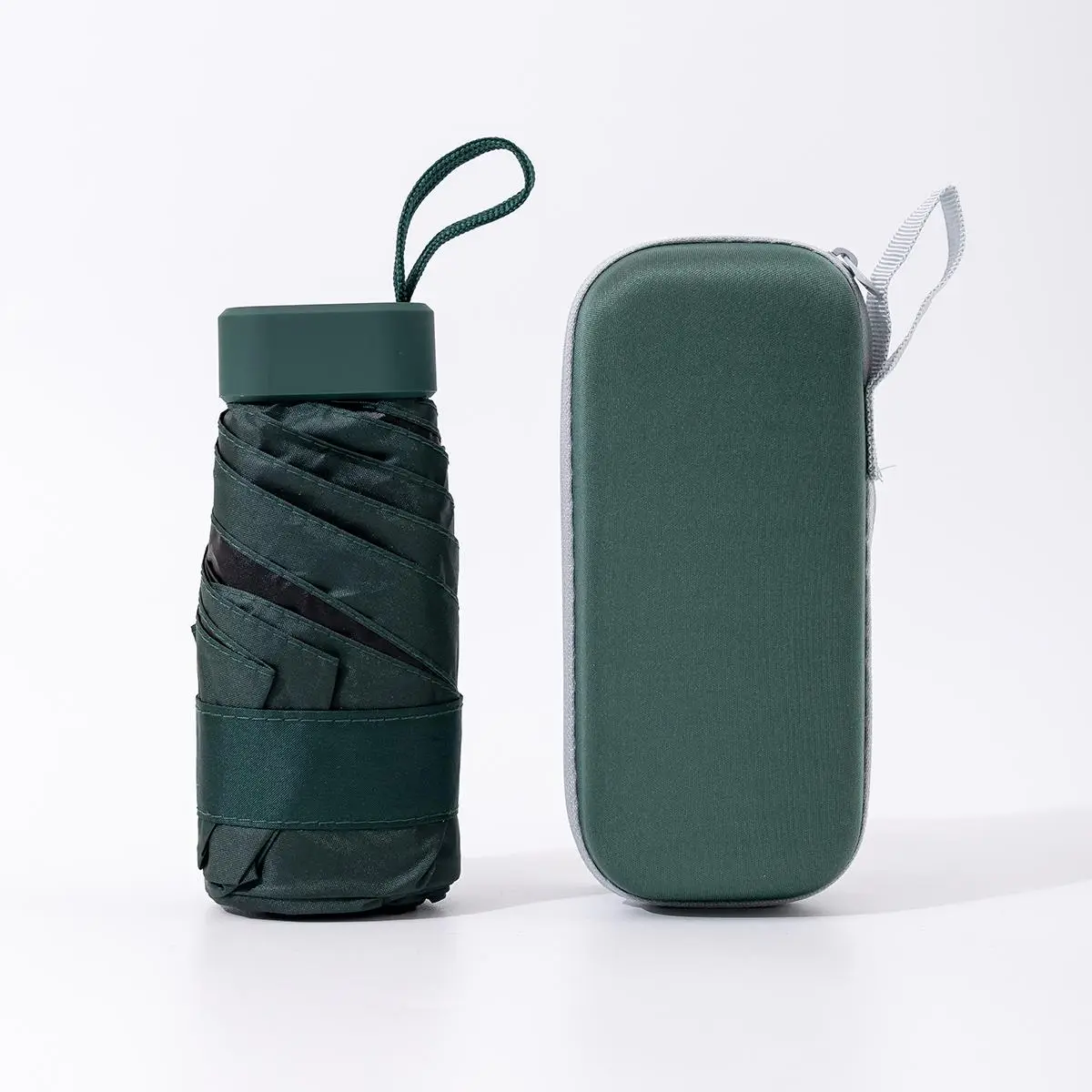 Mini Manual Folding Umbrella, 1 Count Portable Lightweight Travel Sunscreen Umbrella for Sun & Rain, Folding Parasol, Rainy Day Essentials, Summer Gif