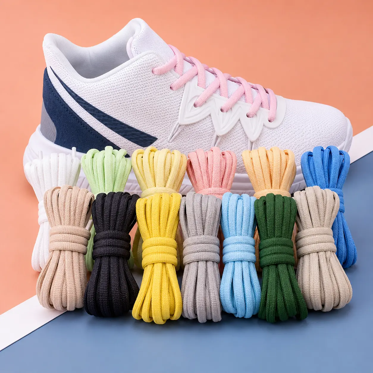 1Pair Oval Shoe Laces Half Round Athletic Shoelaces for Running Sneakers Laces Shoes Strings Durable without Fading Shoelace