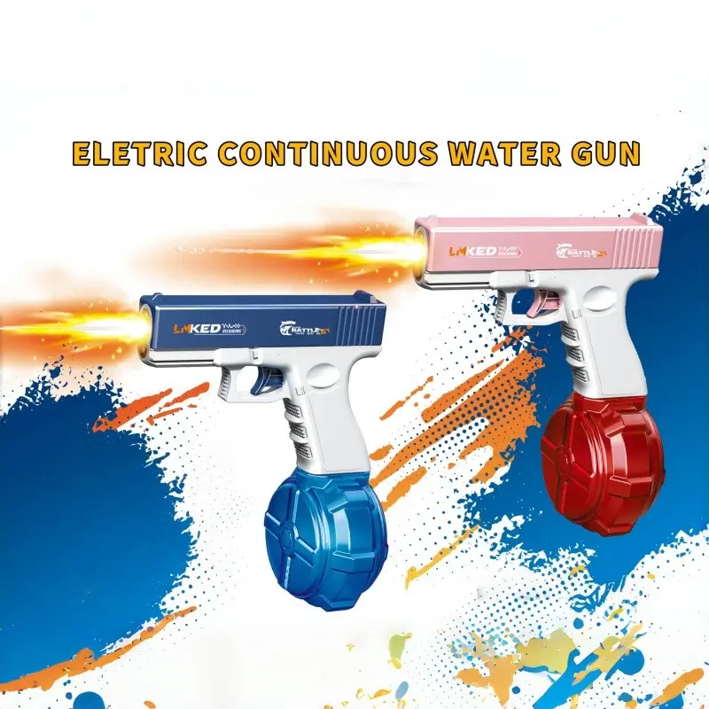 Portable Electric Pulse Light Water Gun, Unisex Toy for Outdoor Beach Pool, Summer Party Gift, Includes Lithium Battery