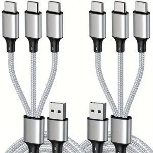 2-Pack 3-In-1 Multi-Functional Charging Data Line, USB-C Fast Charger, Type C Charging, Compatible with iPhone 17/16/15, Home Car Travel Essential, Fast Charging Cable, Multifunctional Charging Cable