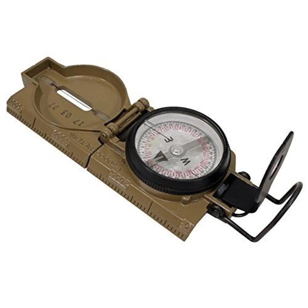 Cammenga Lensatic Compass - Phosphorescent, Coyote Brown Camping & Hiking Gear for Outdoor Survival Navigation Equipment, Survival Gear