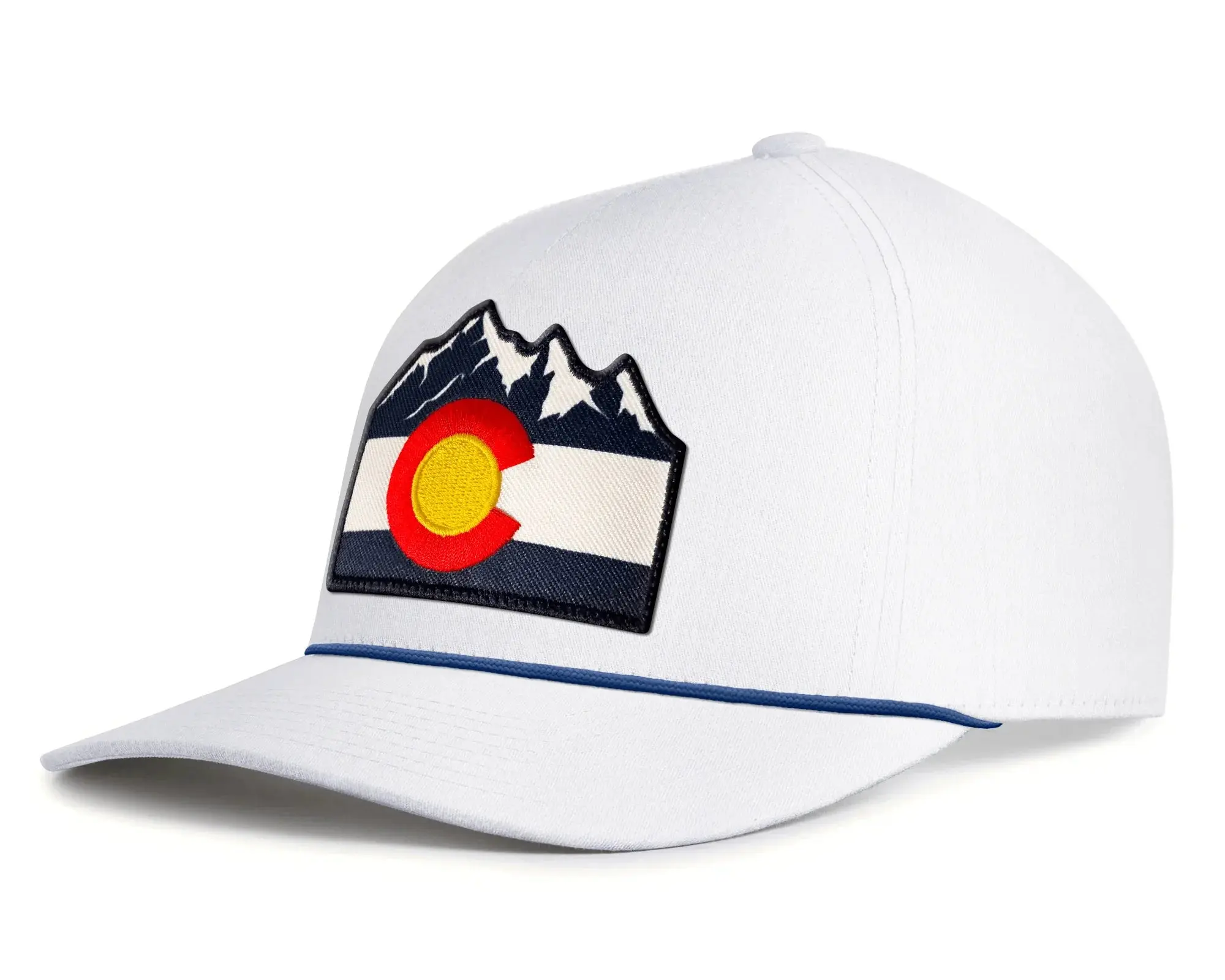 COLORADO MTS 5-Panel Curved Bill Rope Trucker Snapback Hat with Mesh Back