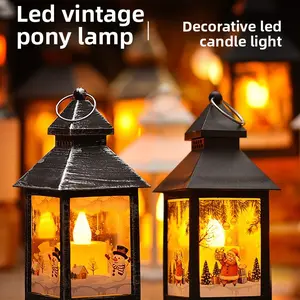 Mini retro wind lights halloween led candle lights alec christmas lantern party picnic camping lights