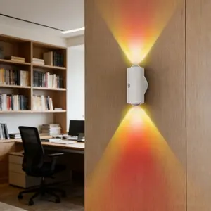 Rechargeable Night Light Wall Sconce, Motion Sensor LED Lamp with 8 Color Options, USB-C Powered Magnetic Mount Light for Bedroom Steps Courtyard Holiday Gift