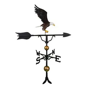 212 MAIN 500 Series 52 In. Deluxe Color Cast Aluminum Outdoor Full Body Eagle Weathervane with Adjustable Base