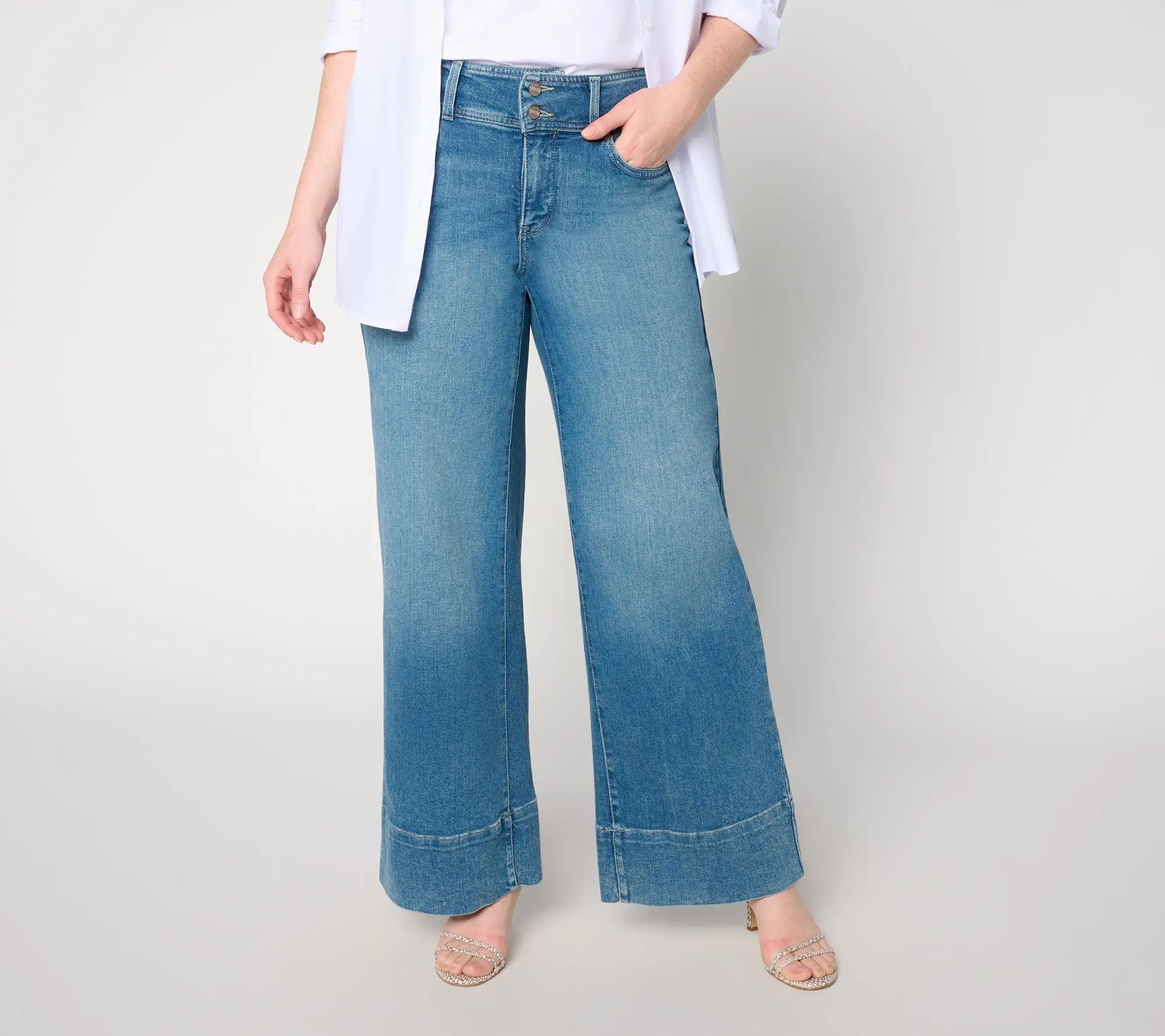 NYDJ Teresa Regular Wide-Leg w/ Wide Waistband & Hem