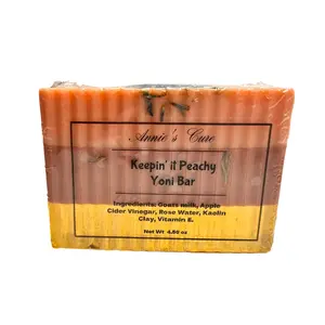 Annie's Cure Keepin' it Peachy Yoni Bar with Goats Milk & Peach Essential Oil Gel Body Care Gentle Cleanser for Daily Feminine Hygiene Acne Apple
