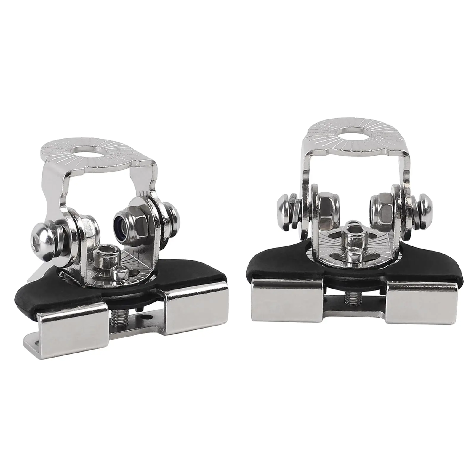 2Pcs 304 Stainless Steel LED Light Bar Mounting Brackets, No-Drill Adjustable Pillar Hood Clamp Holders for Jeep/Truck Off-Road Work Light Pods, 180° Vertical & 60° Adjustable, Anti-Slip & Anti-Rust, Fits Car Hoods, 3Pcs Screws, Ample Mounting Room