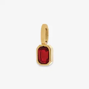 Elegant Gold-Tone Geometric Pendant with Green Gemstone - Unisex Fashion Costume Jewelry Charm for Daily Wear, Special Occasions