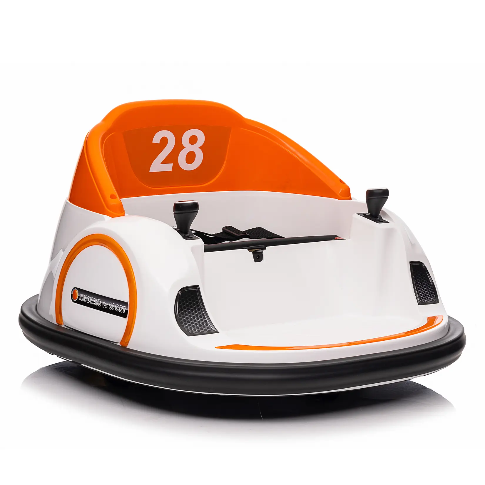 12V kids ride on bumper car, battery powered electric bumping toy with parental remote control, battery display, 360° spin function, LED lights and music for toddlers.