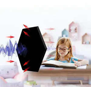 Hexagonal Acoustic Panels, 6-Pack Self-Adhesive Soundproofing Foam, High-Density Sound Absorbing Foam Panels, 12×10-inch Hexagonal Wall Acoustic Panels, Suitable for Living Room, Bedroom, Studio, DIY Assembly,Home,ReccordingRoom,girl room accessories