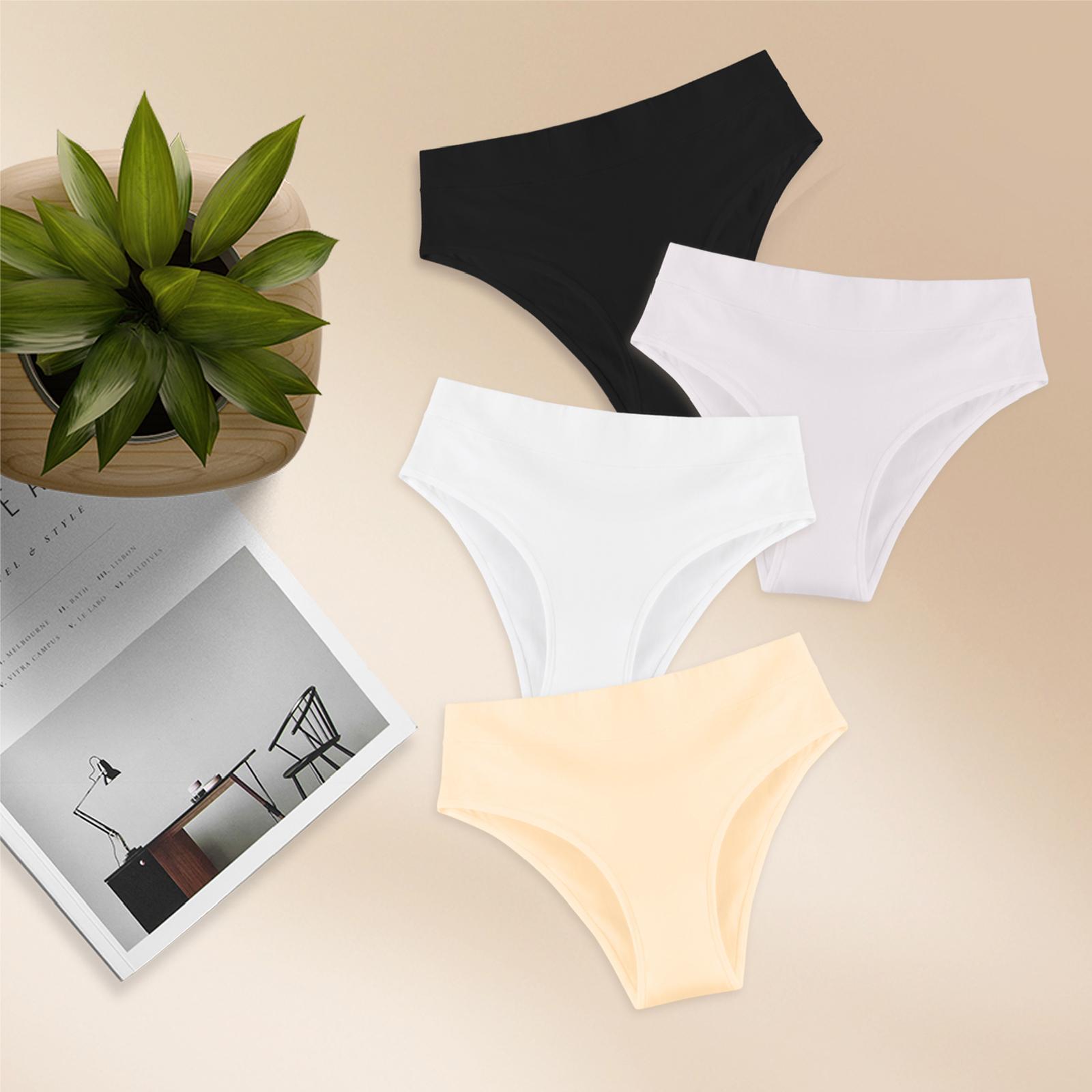 Women's Cotton Bikini Brief Underwear Multipacks (8pcs/4pcs) - High Waist Soft Breathable Panties, Seamless Comfort Briefs for Daily Wear, Solid Color Knickers for All Seasons Fit Fabric Modest Women's Cotton Bikini Brief Underwear Multipacks (8pcs/4pcs) - High Waist Soft Breathable Panties, Seamless Comfort Briefs for Daily Wear, Solid Color Knickers for All Seasons Fit Fabric Modest