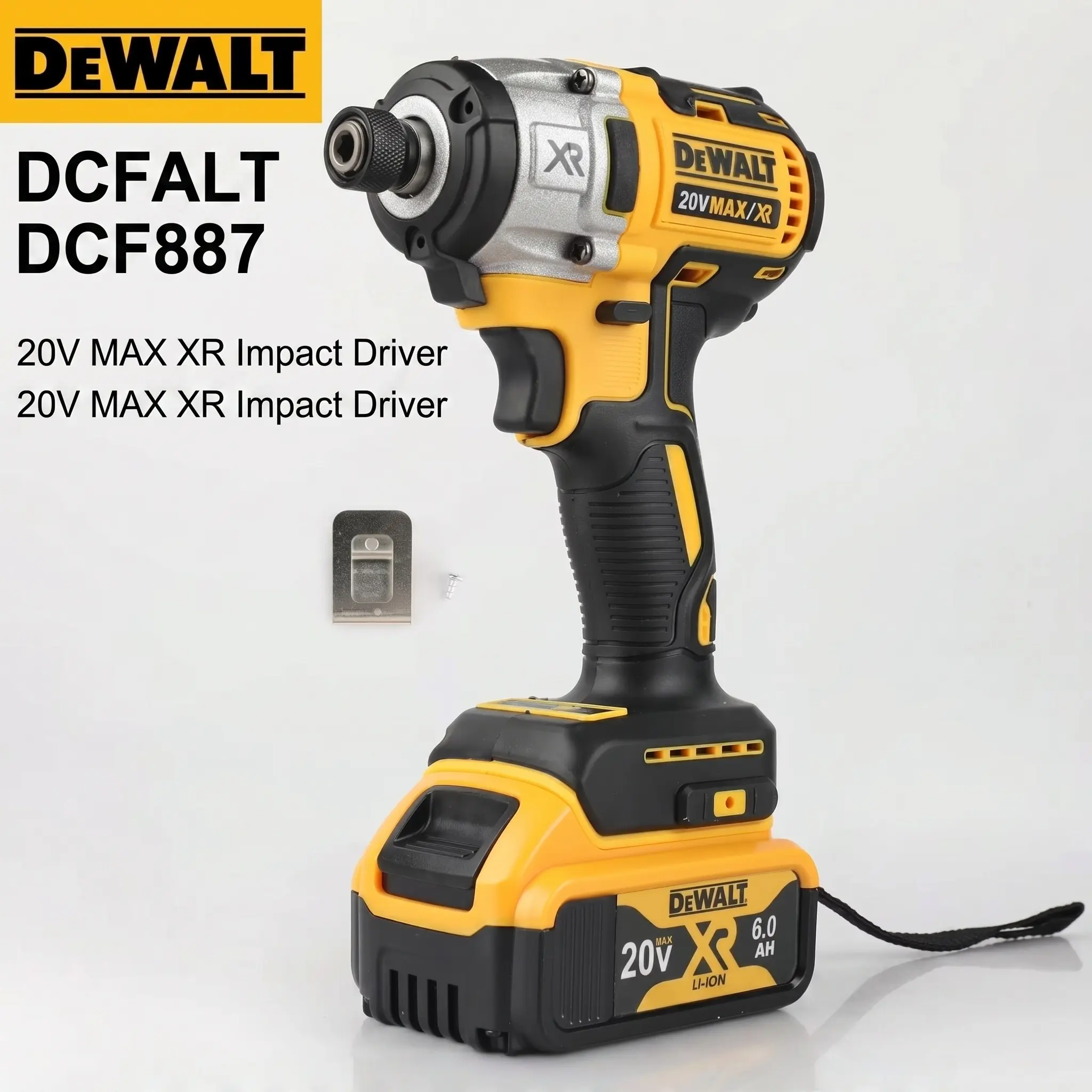 DEWALT DCF887 Lithium-Ion Handheld Screwdriver, Ergonomic Anti-Slip Grip, 1-Hand Quick Bit Sleeve (1-Hand Change), 205Nm Max Torque, Heavy-Duty Power Tool for DIY, Drywall Mounting, Narrow Cavities, Strong