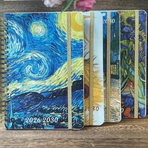 Van Gogh Classic Notebook 2026-2030 Five-Year Planning Book Spiral Binding Daily Monthly Plan Classic Style Design Life Organizer Bullet-Style Diary Bullet-style Diary planners for 2026