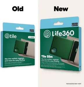 Life360 Tile Slim - Wallet Finder, Bluetooth Tracker and Item Locator for Luggage Tags, Passports and More. Both iOS and Android Compatible. Phone Finder. 1-Pack (Green Surf)
