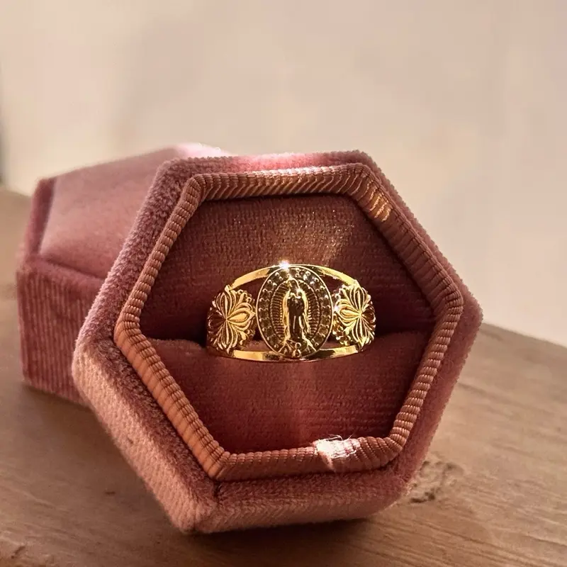 Virgin Mary Divina Gold Plated Ring