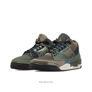 Multi-Material Patchwork Camo Mid-Top Sneakers with Suede and Ripstop Nylon