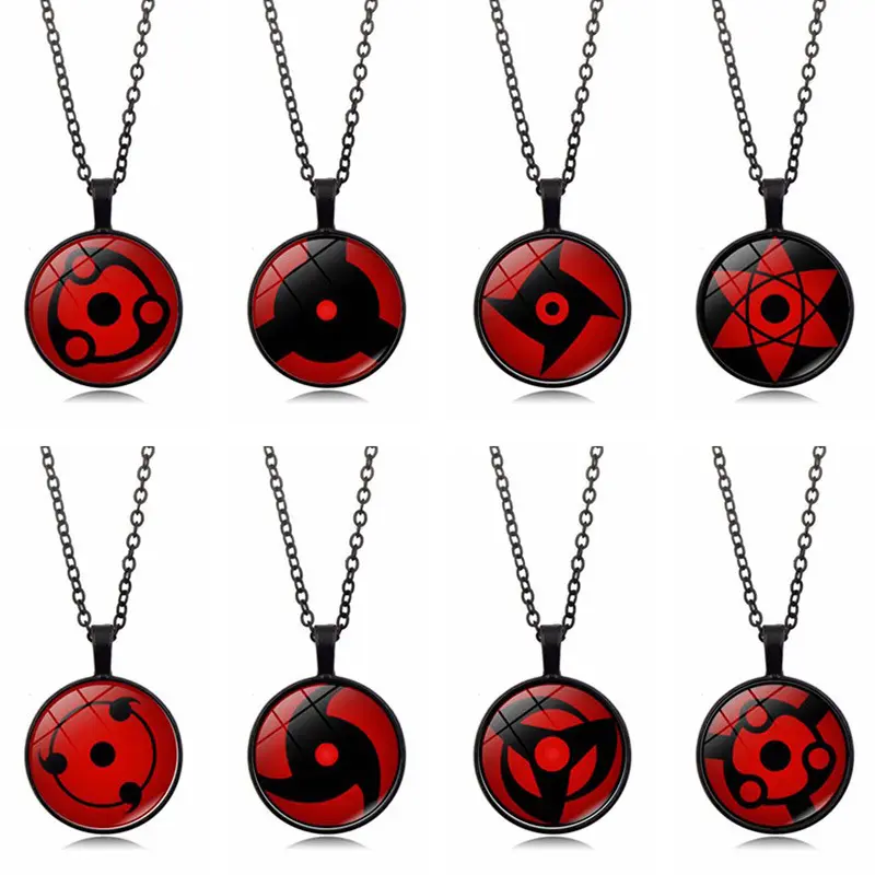 Sharingan Pendant Necklace - Meticulously Crafted Alloy Collectibles for Men & Women, Anime-Inspired Chain Jewelry Necklaces with Time Gem Design, Casual Statement Piece, Sharingan Patterns, Chains Necklace, Accessory Necklace