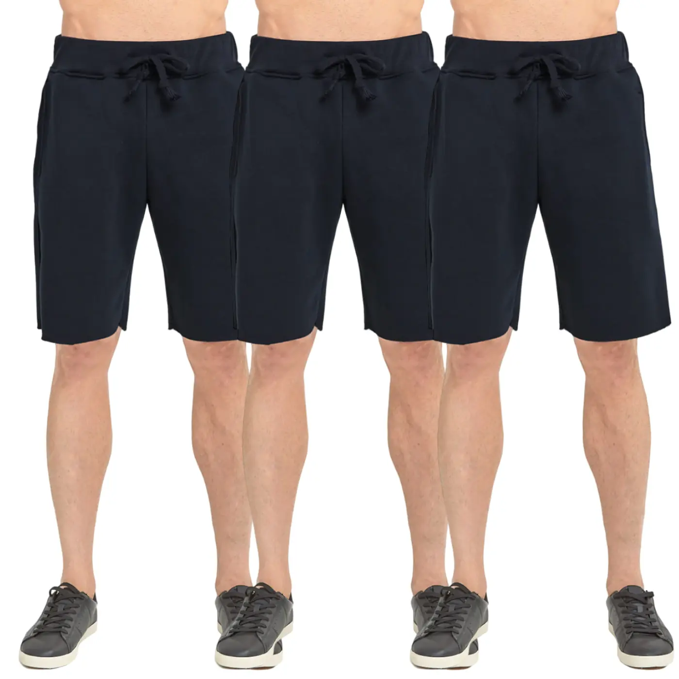 3 Pack Men's Fleece Shorts Heavyweight Cotton with Drawstring and Pockets Solid S-3XL Casual Elastic Waist Thermal Lined Menswear Bottoms Activewear