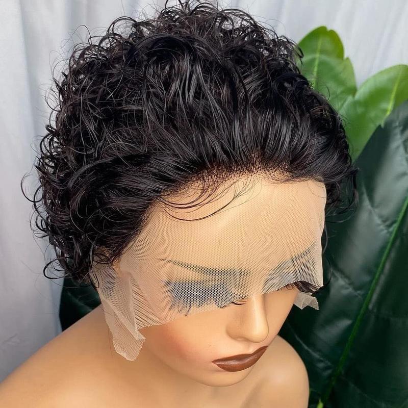 Loyom Pixie Cut Wig 6-inch Short Curly Human Hair Wig with Free Parting Brazilian Remy Hair Natural Hairline for Women Smooth Soft Versatile Durable Washable Dyeable