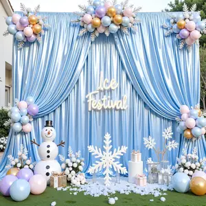 Glitter Backdrop Curtains - 2 Panels 5x10FT Satin Photo Backdrop, Wrinkle-Free Shimmer Shiny Drapes for Photobooth Wedding Birthday Parties Photoshoot Photography Background Decorations