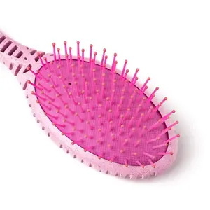 Eco-Friendly Detangling Tool for Gentle Hair Care - Oval Brush with Compostable Handle & Ball-Tipped Bristles for All Hair Types