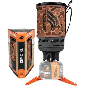 Jetboil Zip 0.8L Portable Fast Boil Stove with Easy-Turn Knob Igniter for Backpacking and Camping, Propane/Isobutane Burner