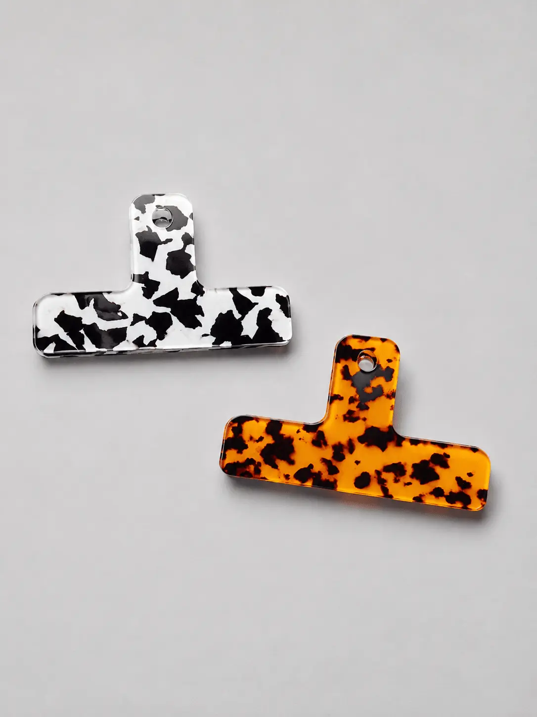 Acrylic Page Clips | Cow Print & Tortoiseshell Bookmarks