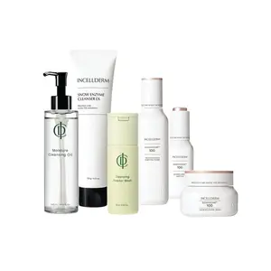 Incellderm Complete Skin Care Kit with Snow Enzyme Cleanser EX, Moisture Cleansing Oil, Cleansing Powder Wash, Restoring Toner, and Hydrating Serum for Radiant Skin