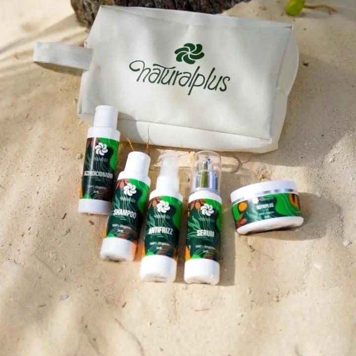 Natural Plus Travel Kit - Shampoo, Conditioner, Serum, Nutriplus & Anti Frizz for Hydration, Shine, and Healthy Hair Growth - Haircare, Comfort